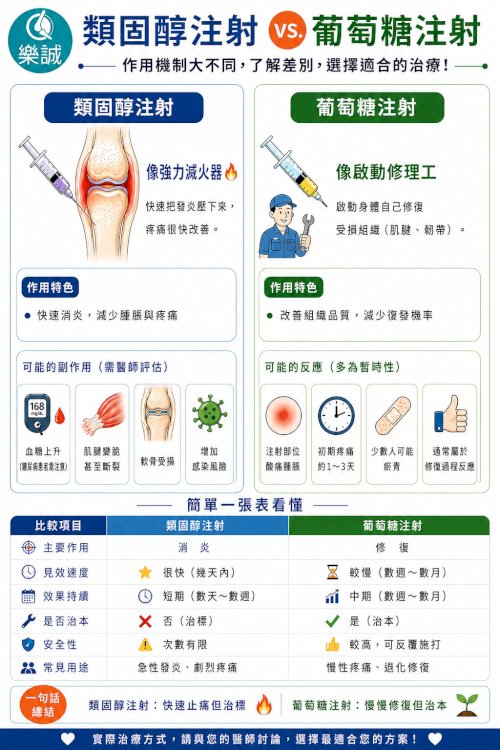 【類固醇 vs. 葡萄糖注射：止痛還是修復？選對方法才治本！】