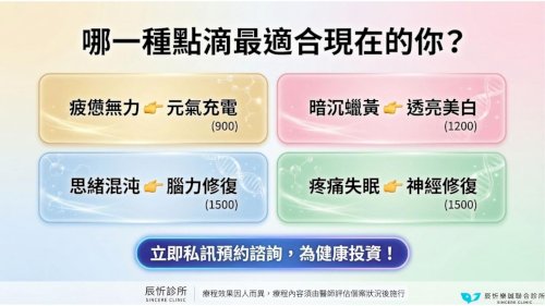 【全方位靜脈營養及美容點滴】